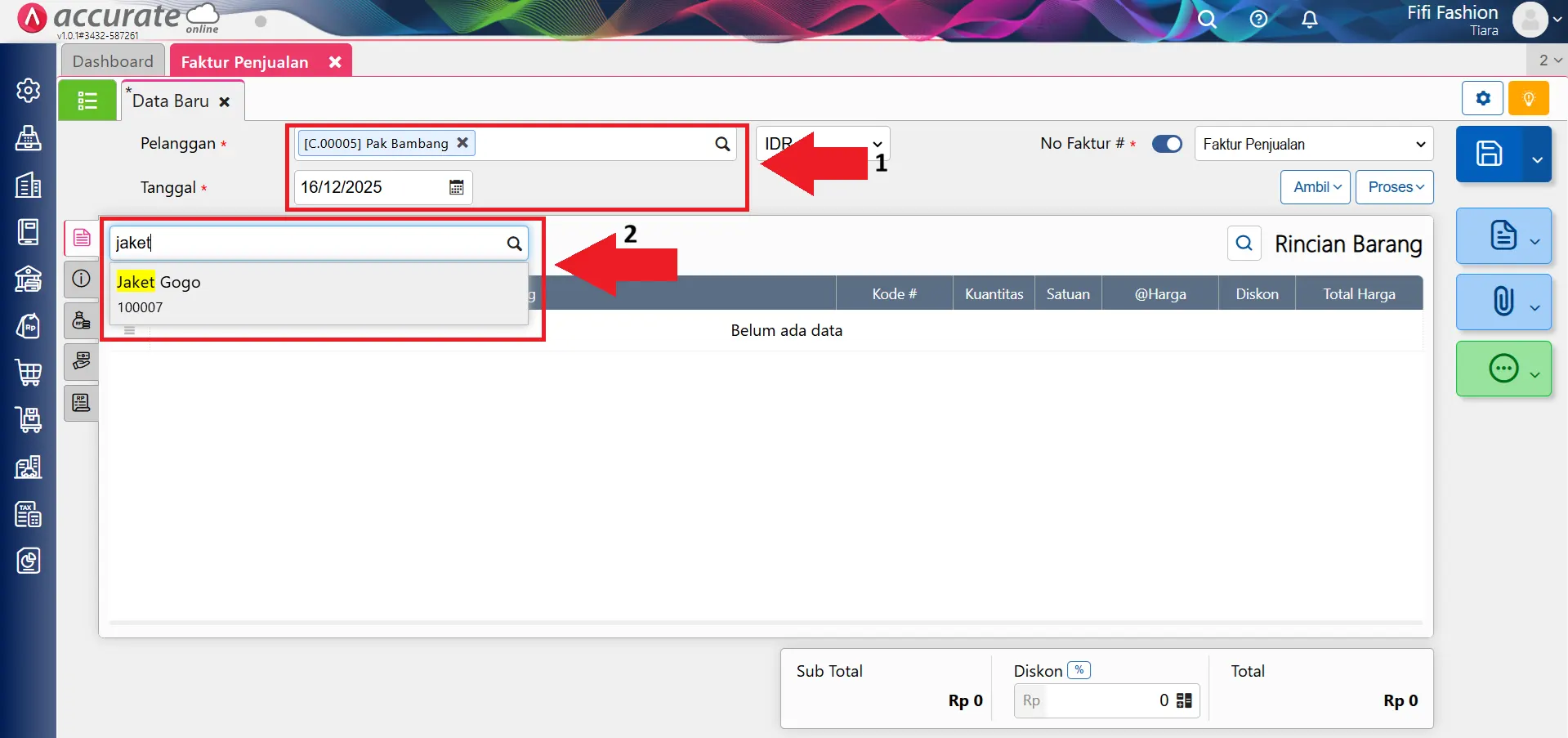 membuat faktur penjualan cicilan